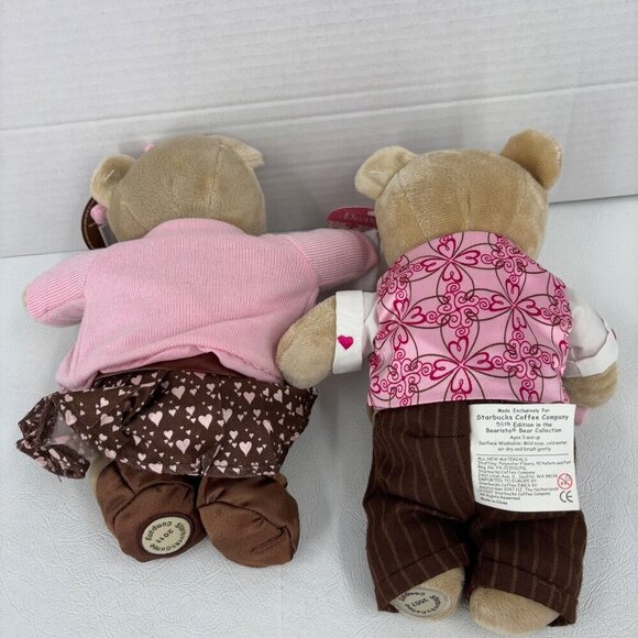 Starbucks Bearista Teddy Bear Plush 10 Inch Lot 2 Valentines Edition 2007 2011 - Picture 6 of 14